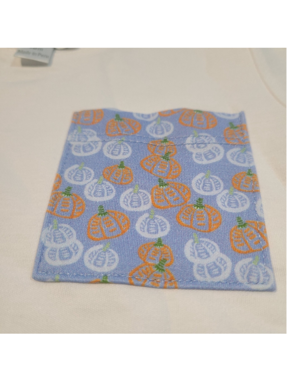 NEW Proper Peony Boutique Boys Shirt Size 18m Long Sleeve Pumpkin Patch Pocket T - Picture 3 of 5
